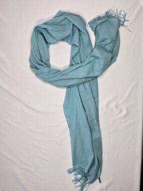 Nordstrom Light Blue Fringe Woven Scarf Shawl Wrap